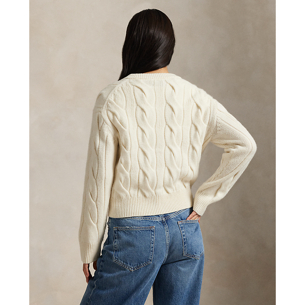 PRL Cable-Knit Wool-Cashmere Cardigan / Pulover 211972128003