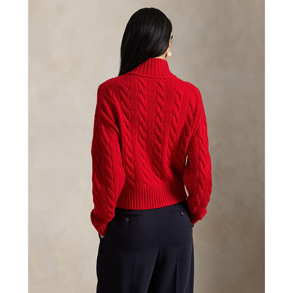 PRL Cable Wool-Cashmere Half-Zip Jumper /Pulover 211972130001