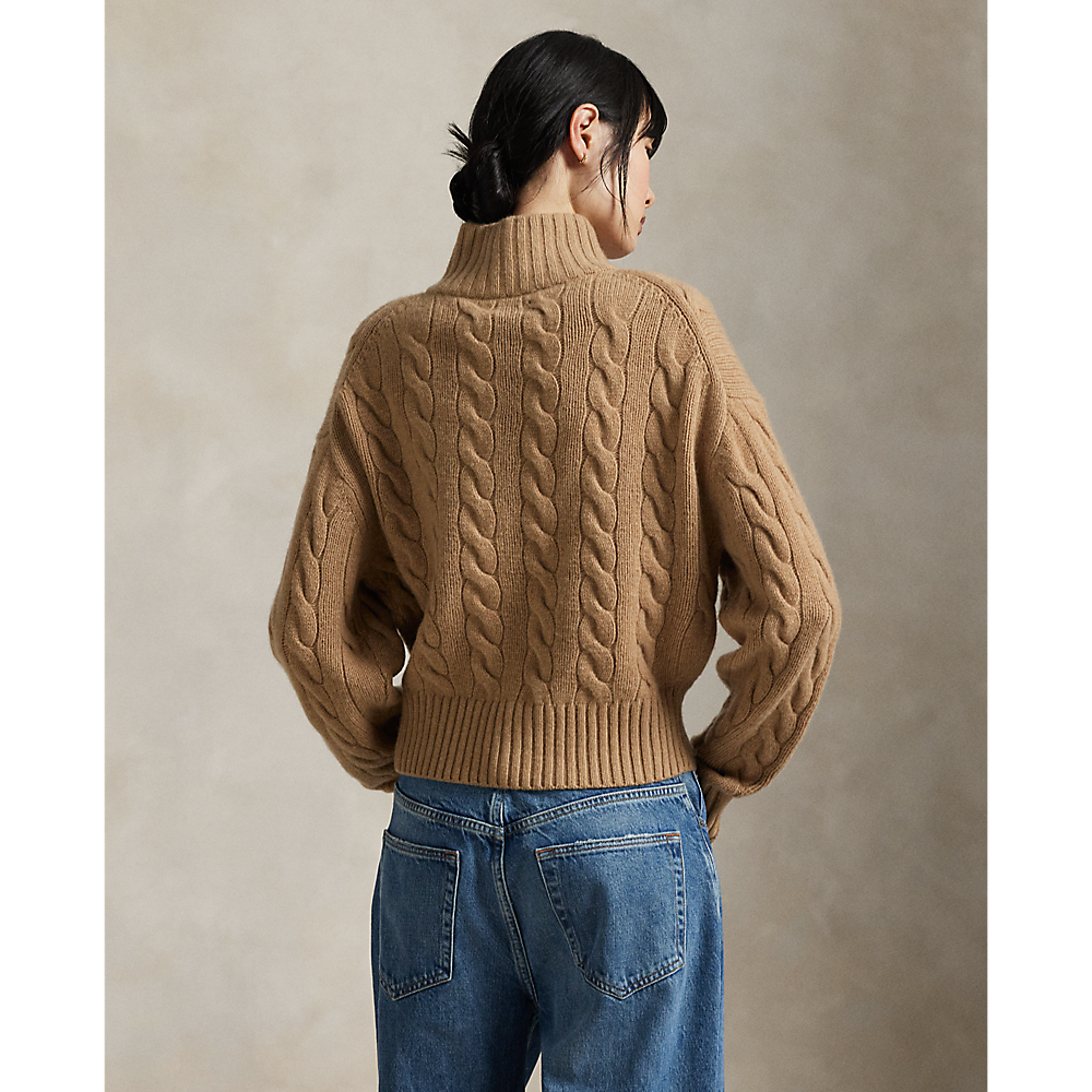 PRL Cable Wool-Cashmere Half-Zip Jumper /Pulover 211972130002