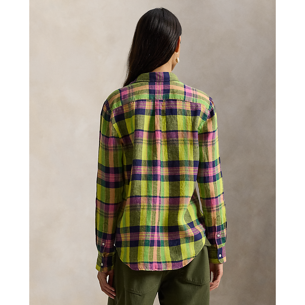 PRL Classic Fit Plaid Linen Shirt/Košulja 211973264500