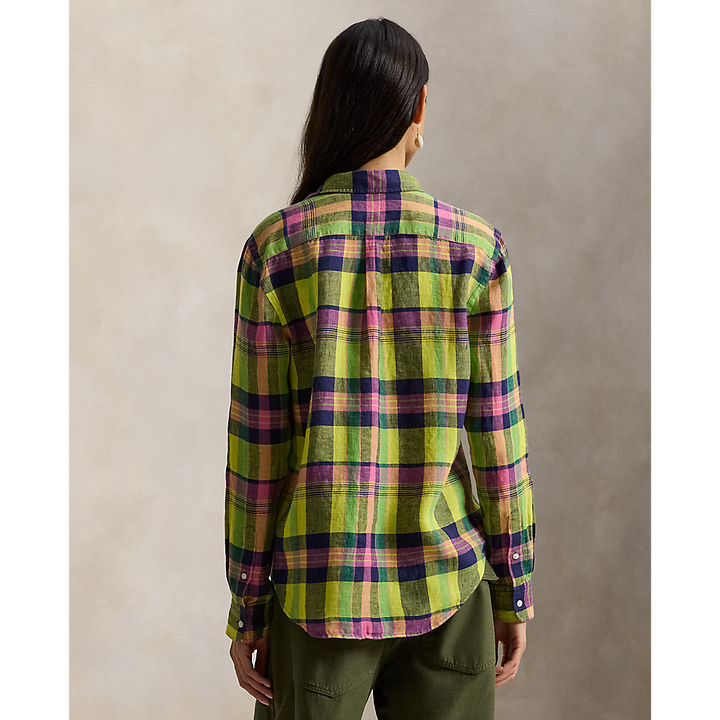 PRL Classic Fit Plaid Linen Shirt/Košulja 211973264500