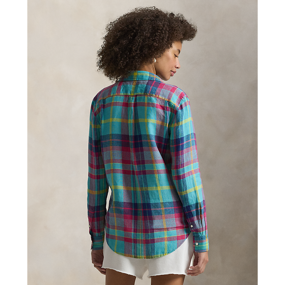 PRL Classic Fit Plaid Linen Shirt/Košulja 211973264502