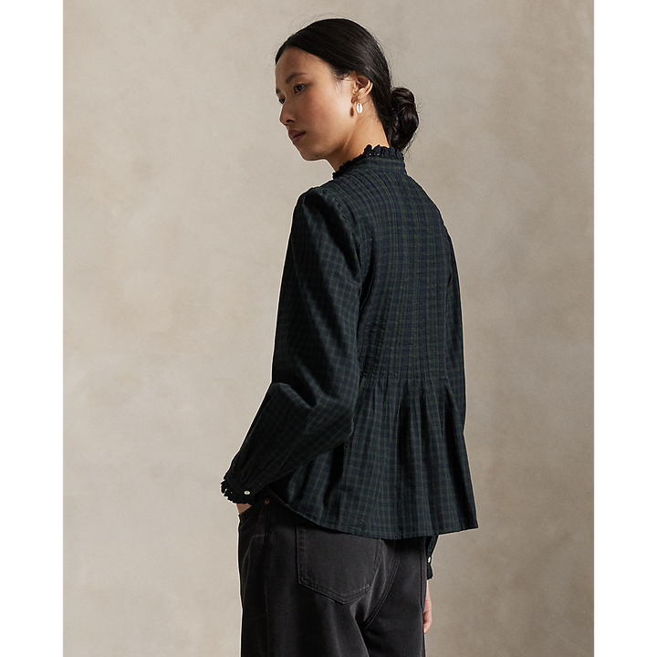 PRL Pintucked Plaid Cotton Shirt/Košulja 211978163001