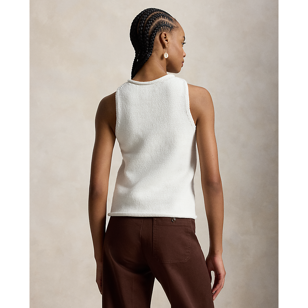 PRL  Linen-Blend Sleeveless Sweater Tank/Pulover 211A12721001