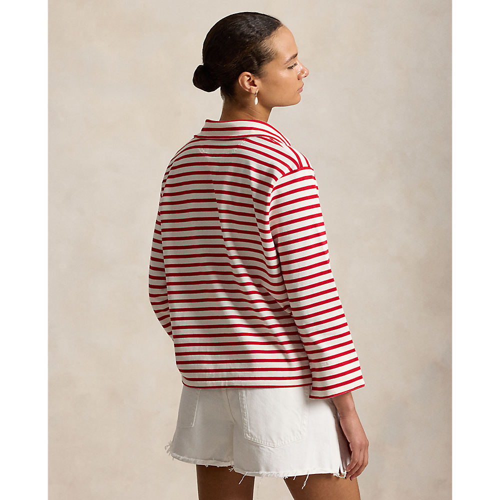 PRL Striped Split-Placket Mariner Tee/Majica 211A12733002