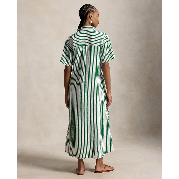 PRL Striped Linen-Cotton Drawcord Shirtdress/Haljina 211A12895002
