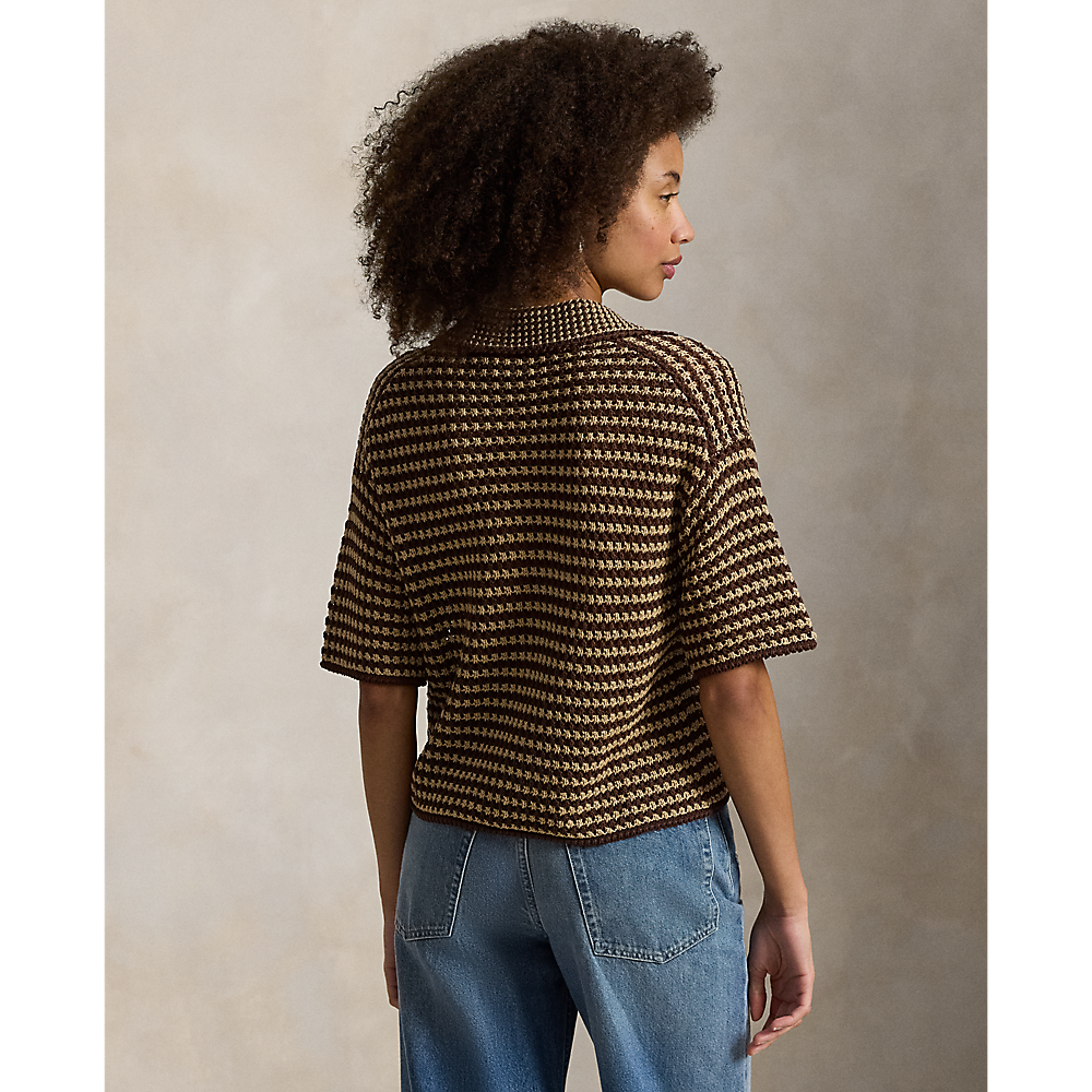 PRL Striped Knit Cotton Polo Shirt/Polo majica 211A96246001