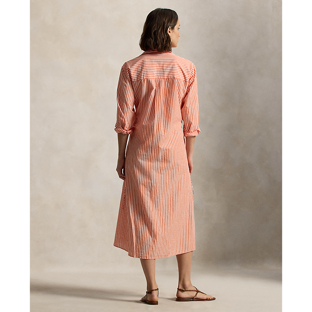 PRL Striped Cotton-Linen Drawcord Shirtdress/Haljina 211A96364001