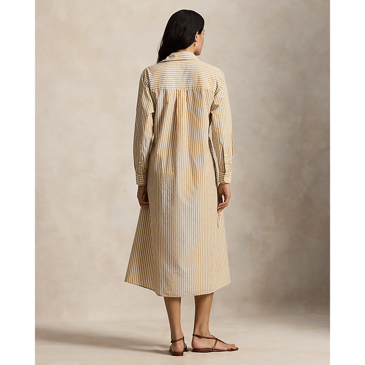 PRL Striped Cotton-Linen Drawcord Shirtdress/Haljina 211A96364002