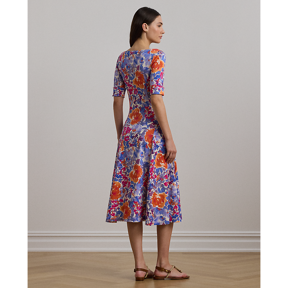 LRL Floral Stretch Cotton Midi Dress/Haljina 250972596001