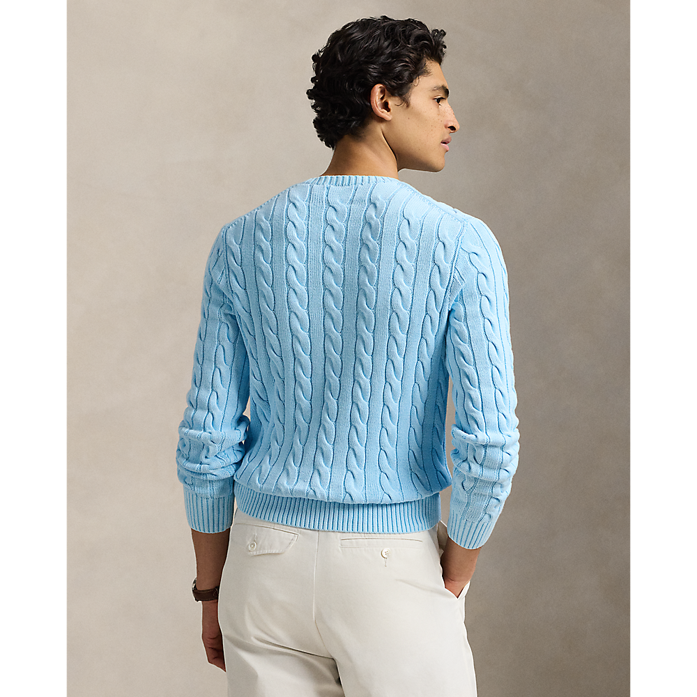 PRL Cable-Knit Mineral-Dyed Cotton Jumper/Pulover 710965867005