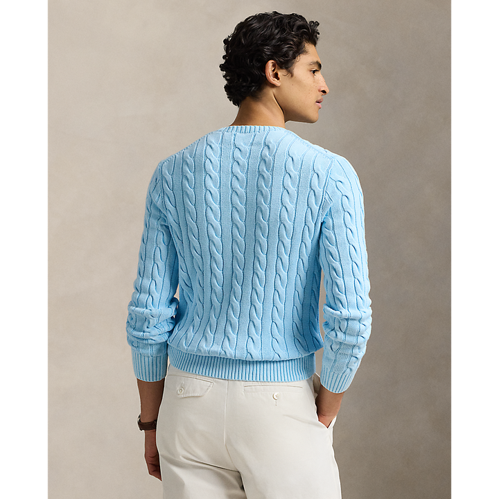 PRL Cable-Knit Mineral-Dyed Cotton Jumper/Pulover 710965867005