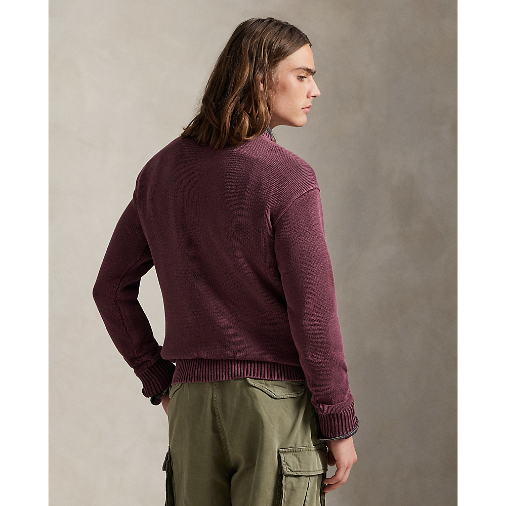 PRL Garment-Dyed Cotton Jumper/ Pulover 710981614004
