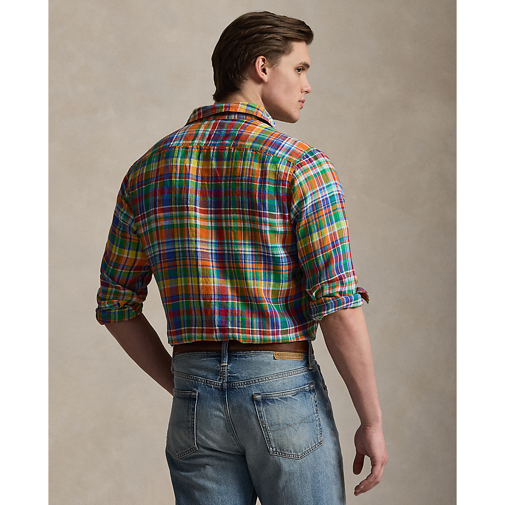 PRL Classic Fit Plaid Linen Workshirt/Košulja 710B14231001