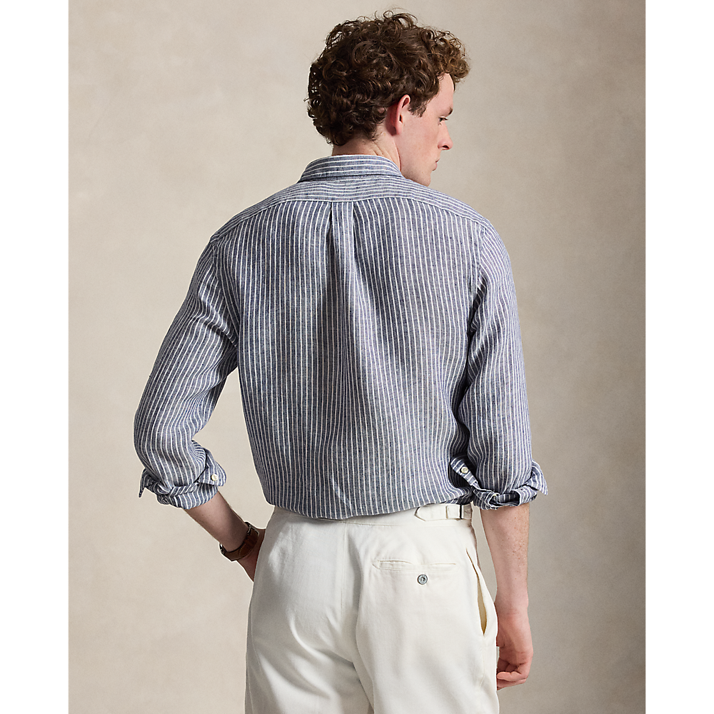 PRL Slim Fit Striped Linen Shirt/Košulja 710B15647001