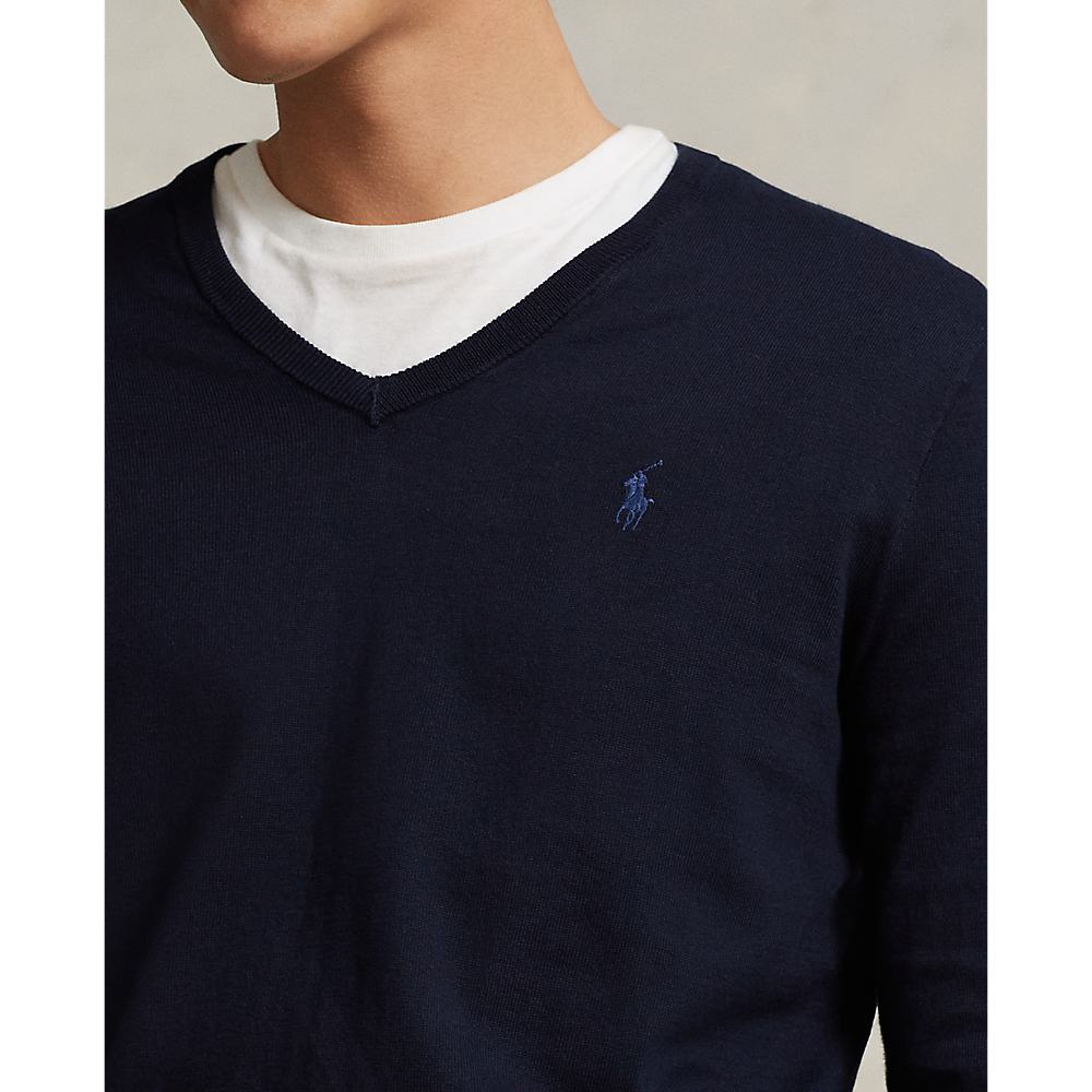 PRL Slim Fit Cotton V-Neck Sweater/Pulover 710670789004