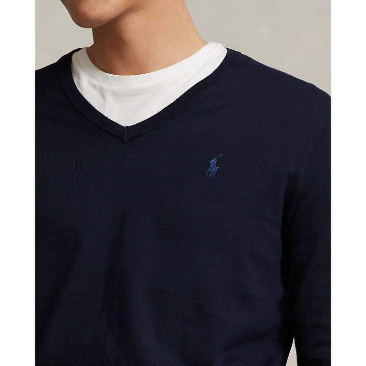 PRL Slim Fit Cotton V-Neck Sweater/Pulover 710670789004