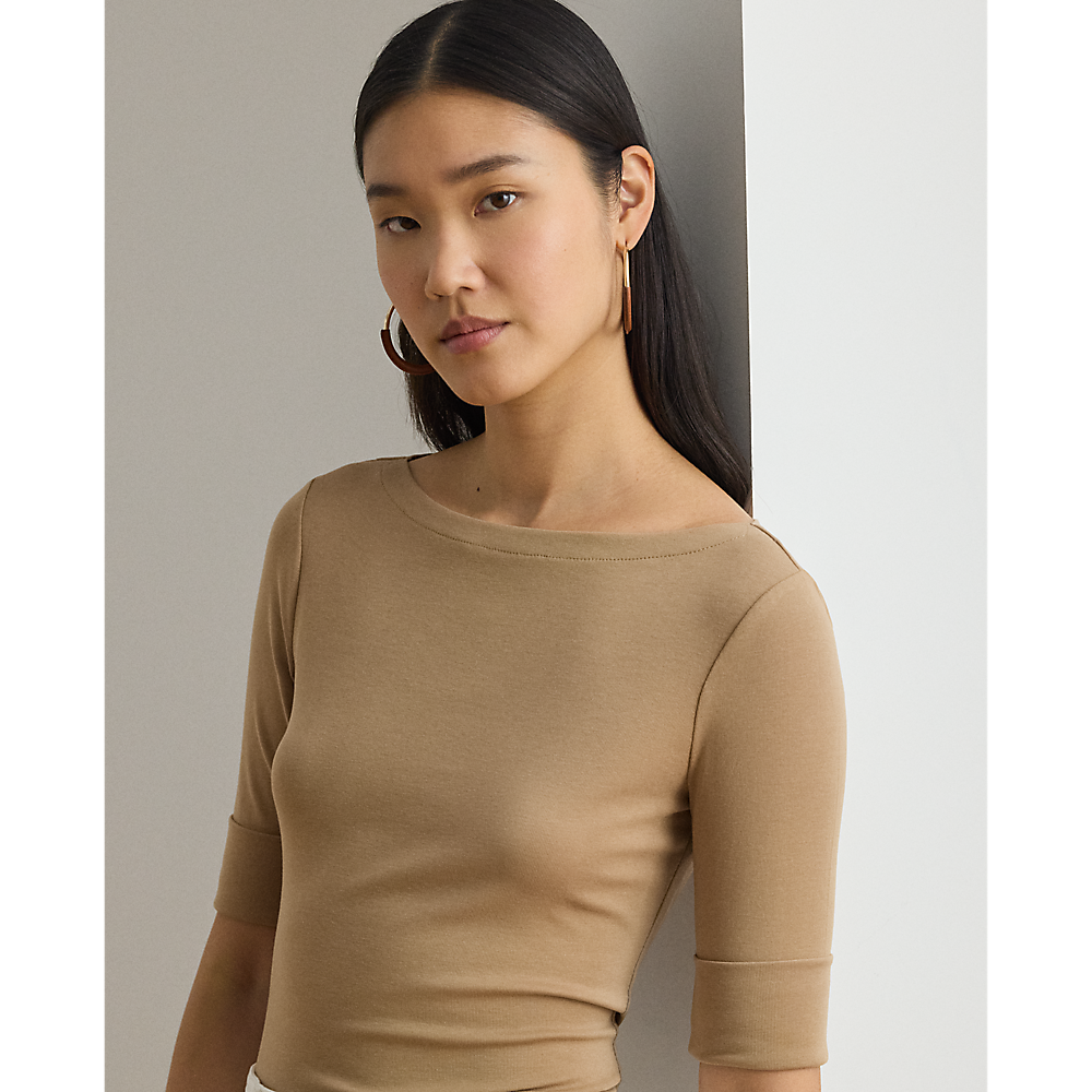 LRL Stretch Cotton Boatneck Tee/Majica 200654963147