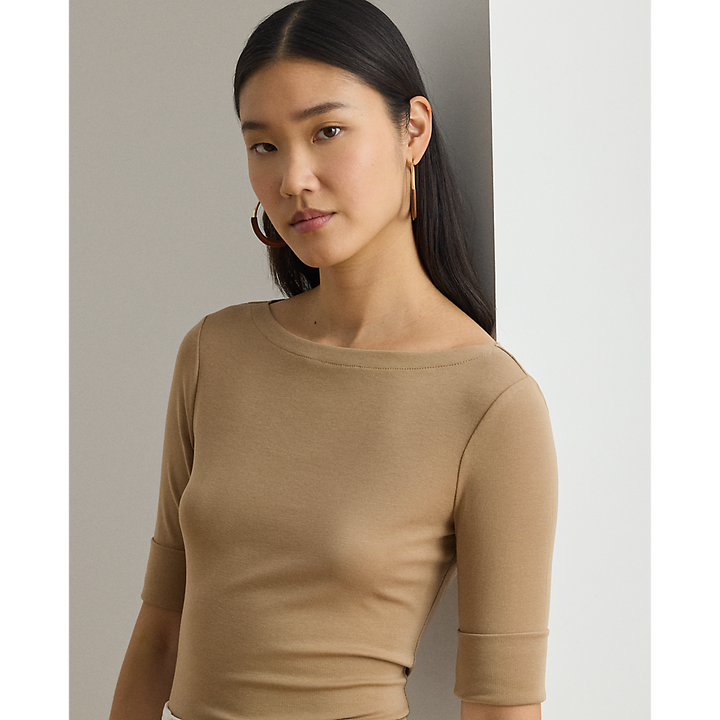 LRL Stretch Cotton Boatneck Tee/Majica 200654963147