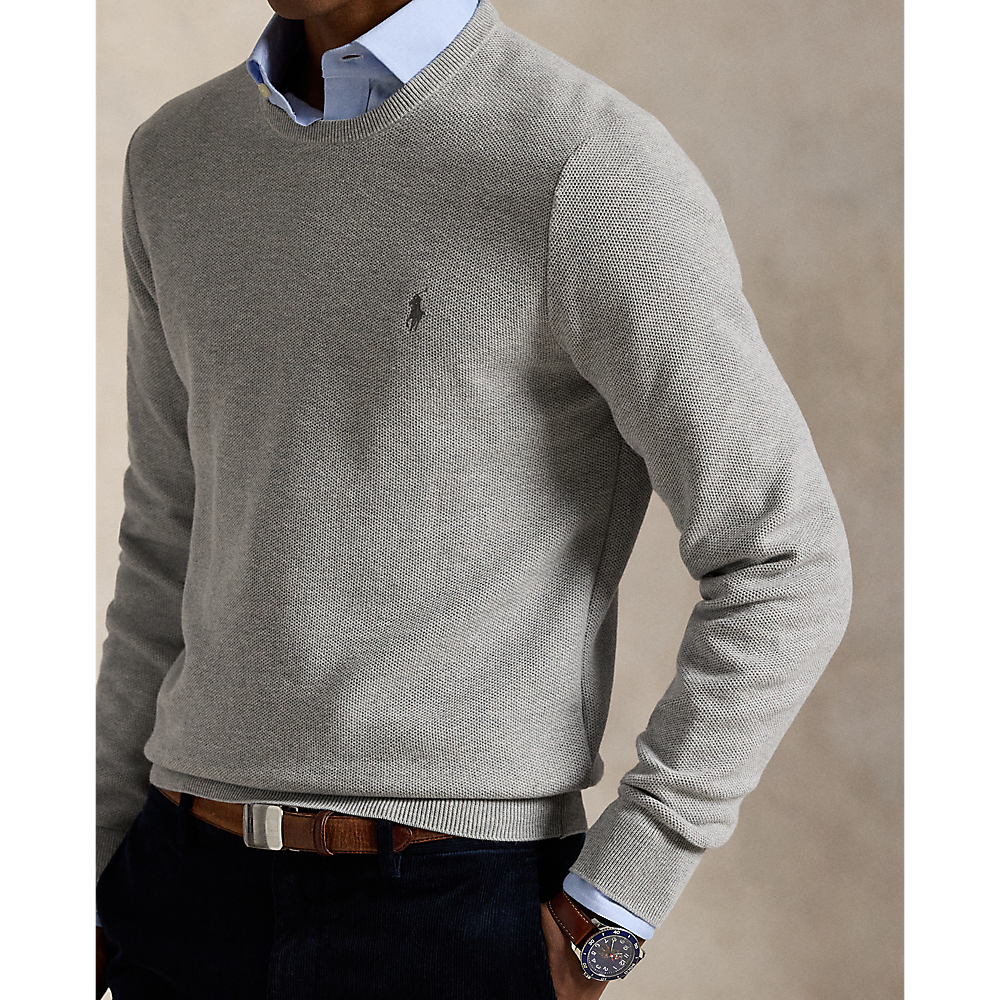 PRL Mesh-Knit Cotton Crewneck Jumper/Pulover 710918163002