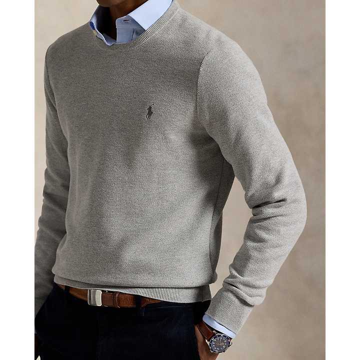 PRL Mesh-Knit Cotton Crewneck Jumper/Pulover 710918163002
