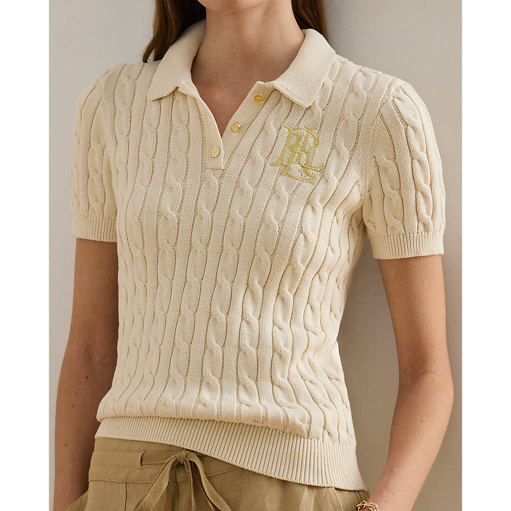 LRL Cable-Knit Cotton Polo Jumper/Pulover 200932224001