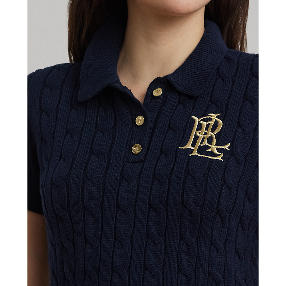 LRL Cable-Knit Cotton Polo Jumper/Pulover 200932224002