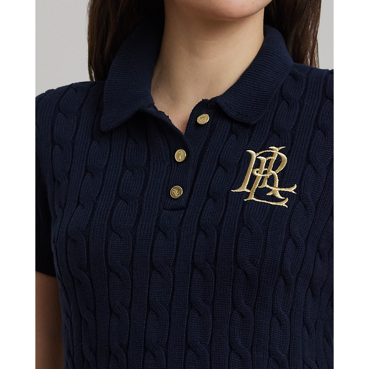 LRL Cable-Knit Cotton Polo Jumper/Pulover 200932224002