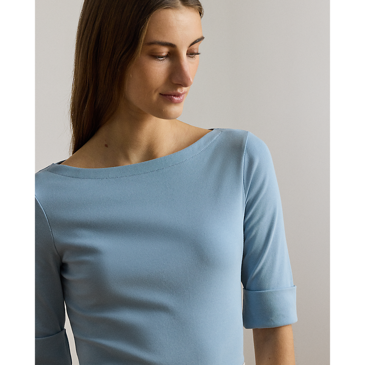 LRL Stretch Cotton Boatneck T-Shirt/Majica 200654963201