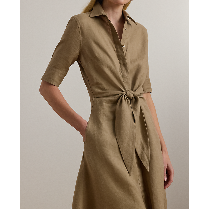 LRL Tie-Front Linen Shirtdress/Haljina 200905667016