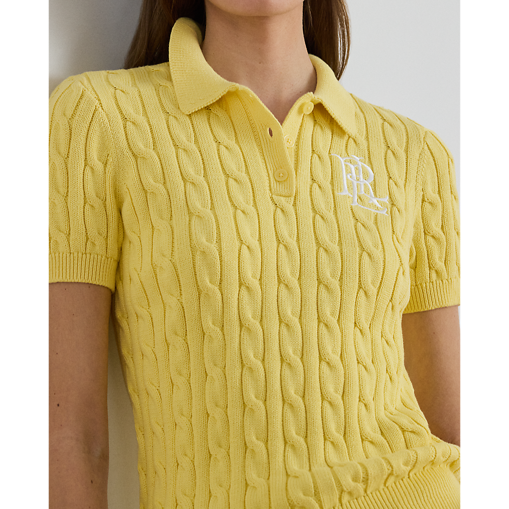 LRL Cable-Knit Cotton Polo Jumper/Pulover 200932224017