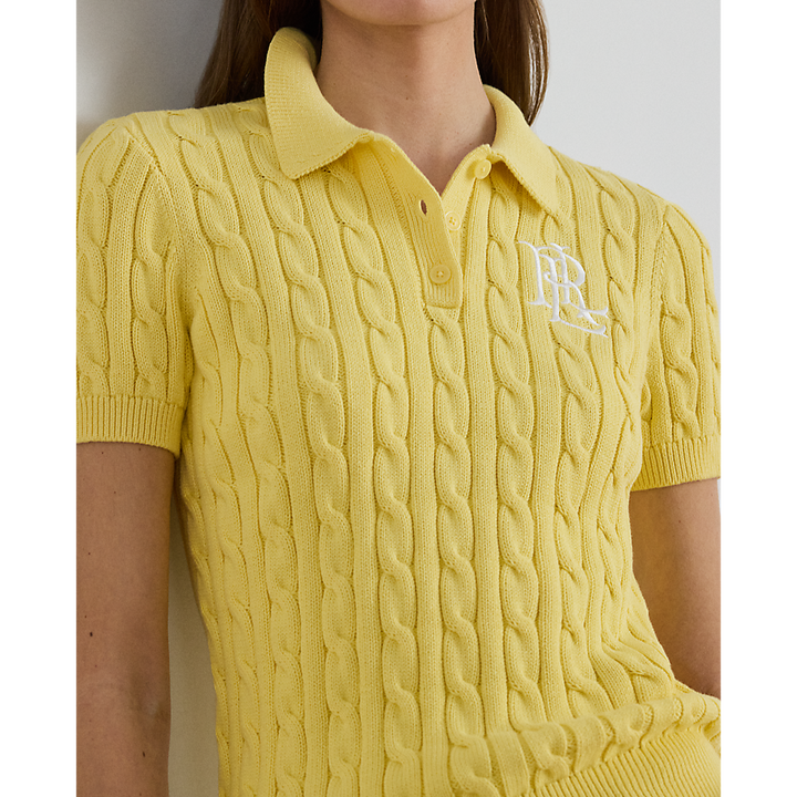 LRL Cable-Knit Cotton Polo Jumper/Pulover 200932224017