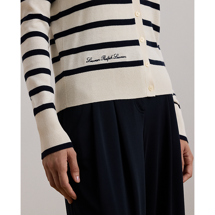 LRL Striped Cotton-Blend Cardigan/Pulover 200957476002