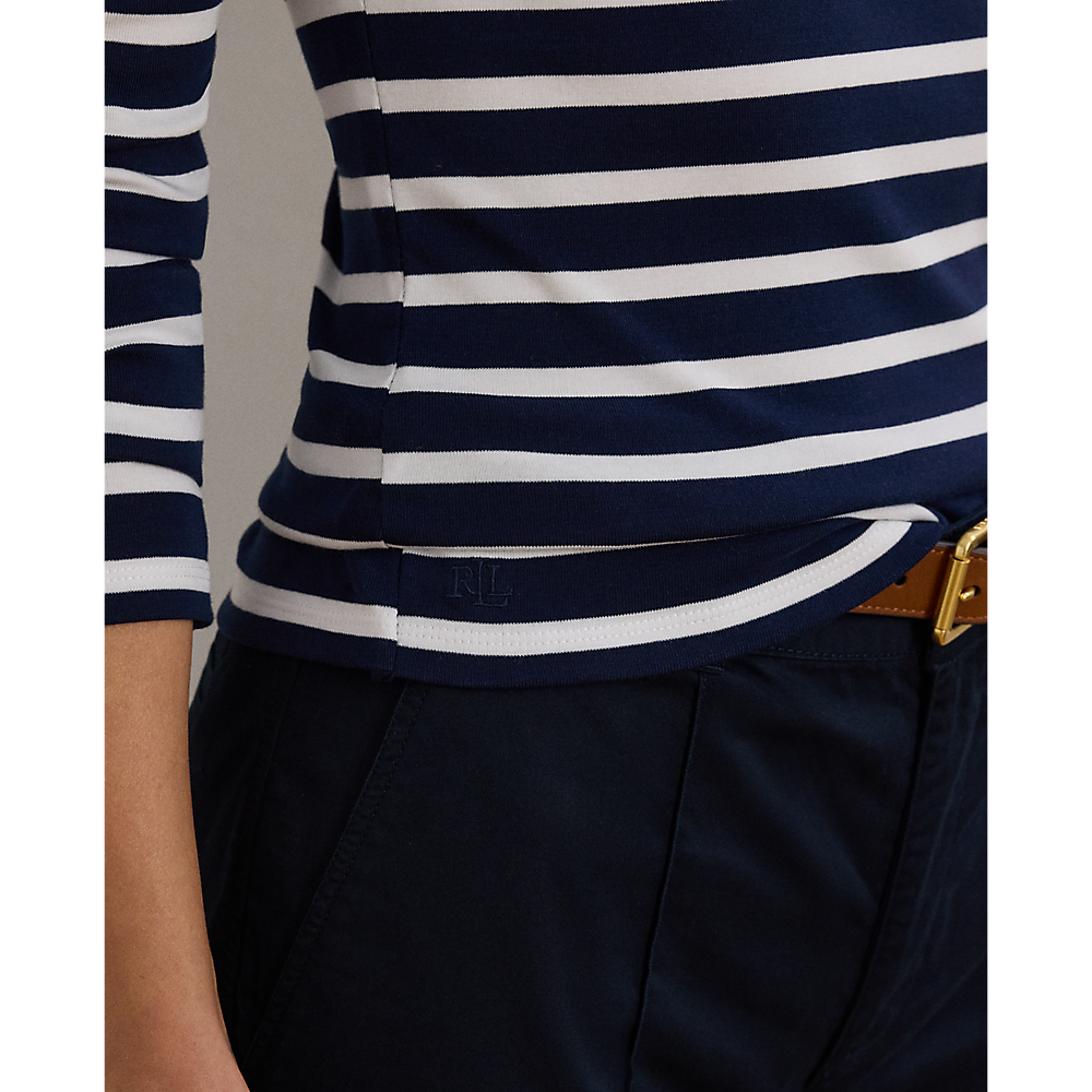 LRL Striped Stretch Cotton Long-Sleeve Tee/Majica 200957732001
