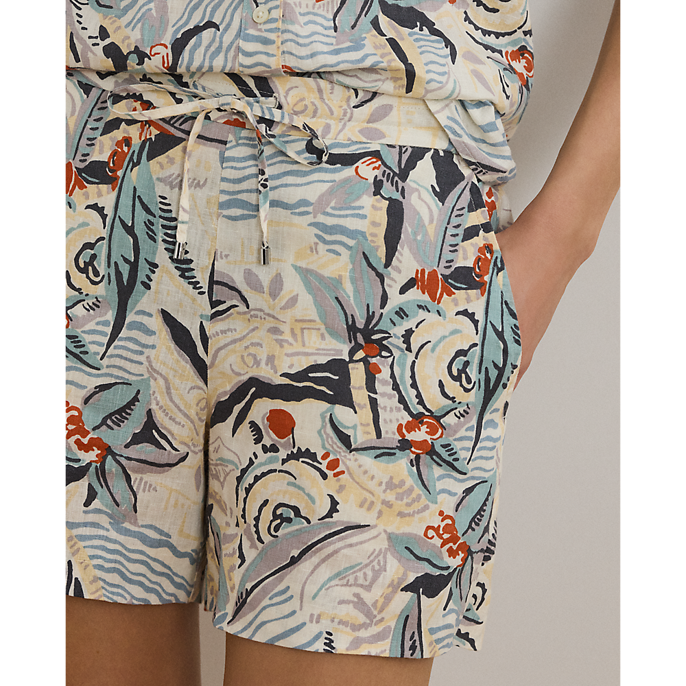 LRL Print Linen Drawcord Short/Bermude 200963797001