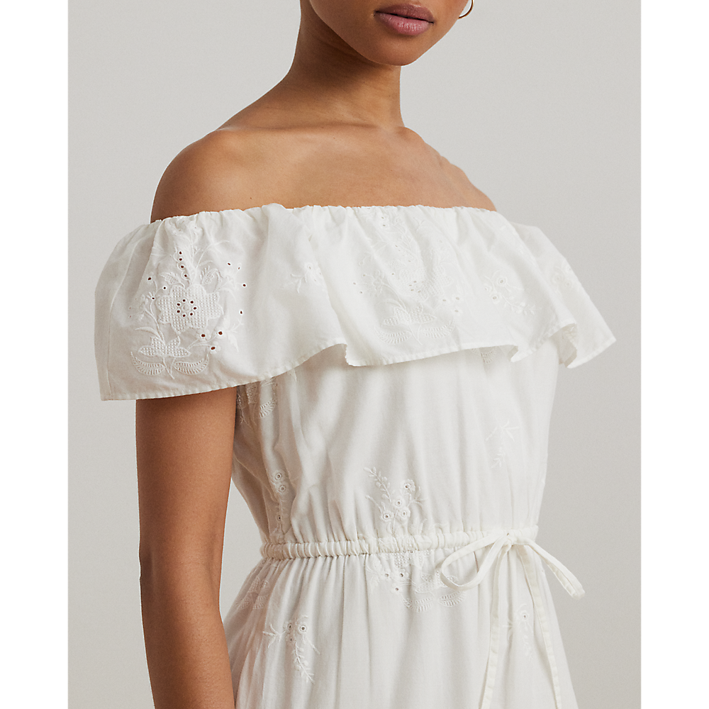 LRL Cotton Off-the-Shoulder Tiered Dress/Haljina 200966195001