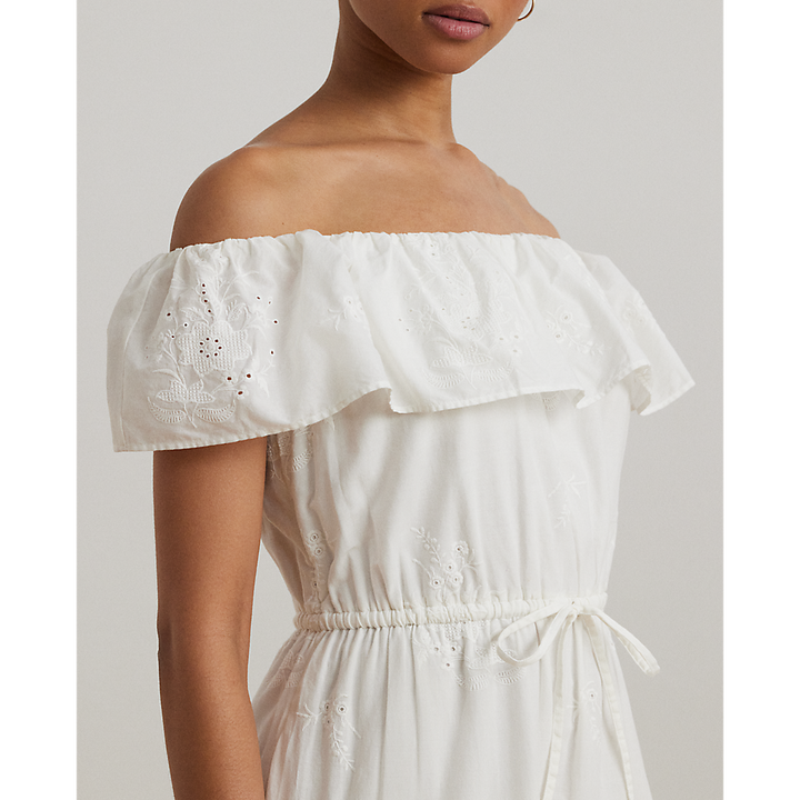 LRL Cotton Off-the-Shoulder Tiered Dress/Haljina 200966195001