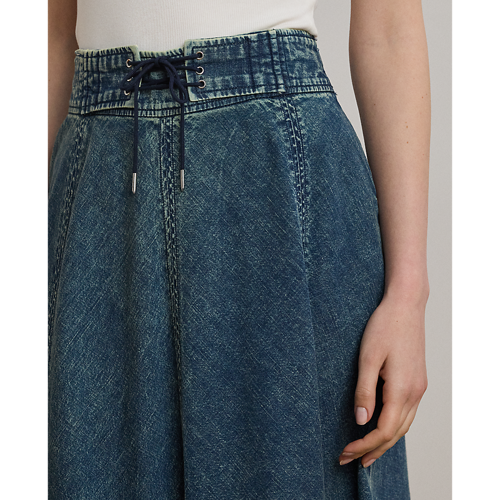LRL Denim Drawcord Midi Skirt/Suknja 200971265001