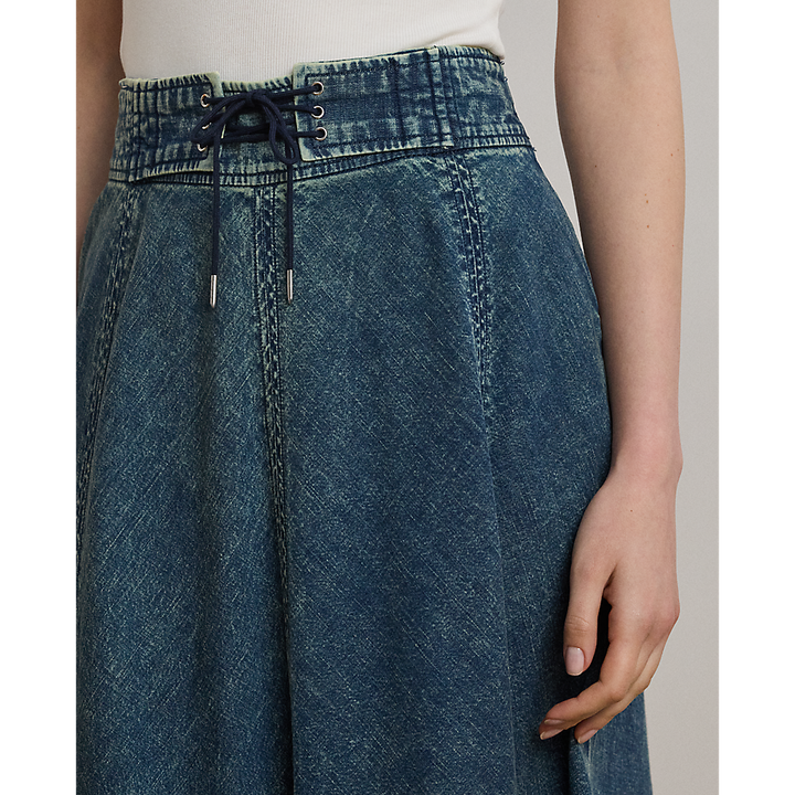 LRL Denim Drawcord Midi Skirt/Suknja 200971265001