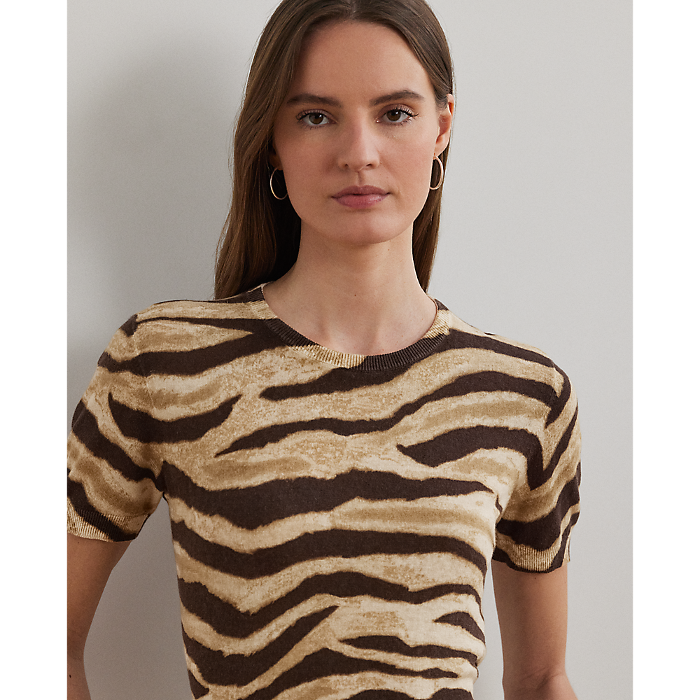 LRL Print Linen-Cotton Short-Sleeve Jumper/Pulover 200971372001