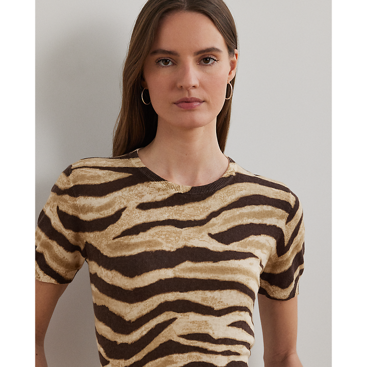 LRL Print Linen-Cotton Short-Sleeve Jumper/Pulover 200971372001