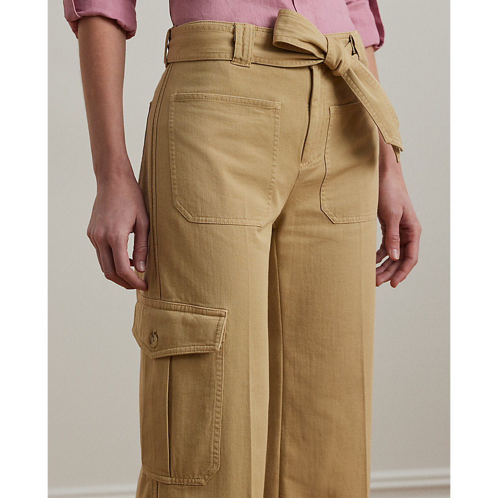 LRL Pleated Cotton Twill Wide-Leg Cargo Trou/Hlače 200974894002