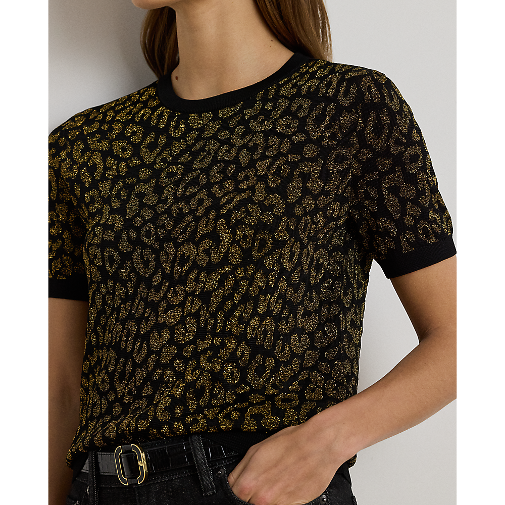 LRL Metallic Ocelot Short-Sleeve Jumper/Pulover 200979660001