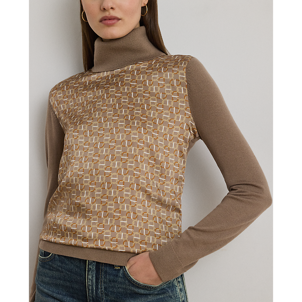 LRL Geo-Print Wool-Blend Rollneck Jumper/Pulover 200979681001