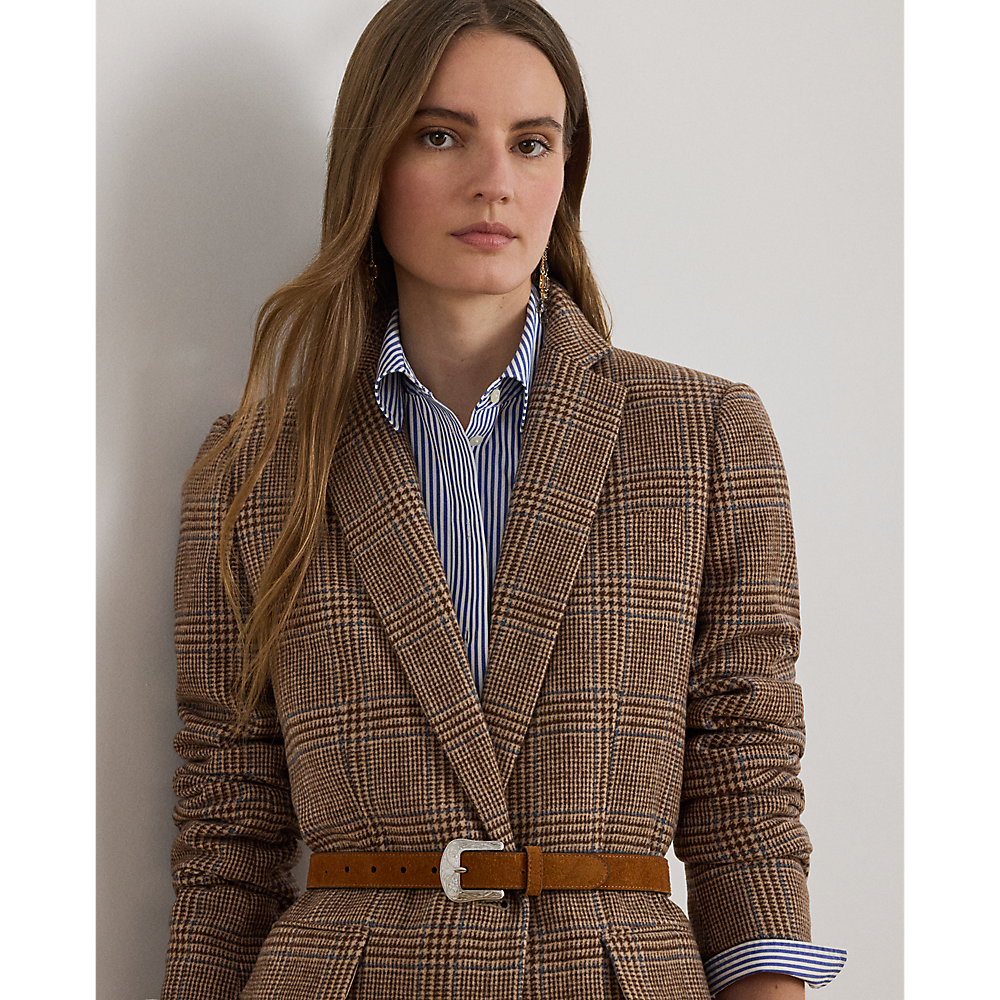 LRL Glen Plaid Wool-Blend Twill Blazer /Sako 200979814001