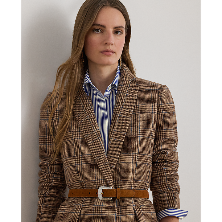 LRL Glen Plaid Wool-Blend Twill Blazer /Sako 200979814001