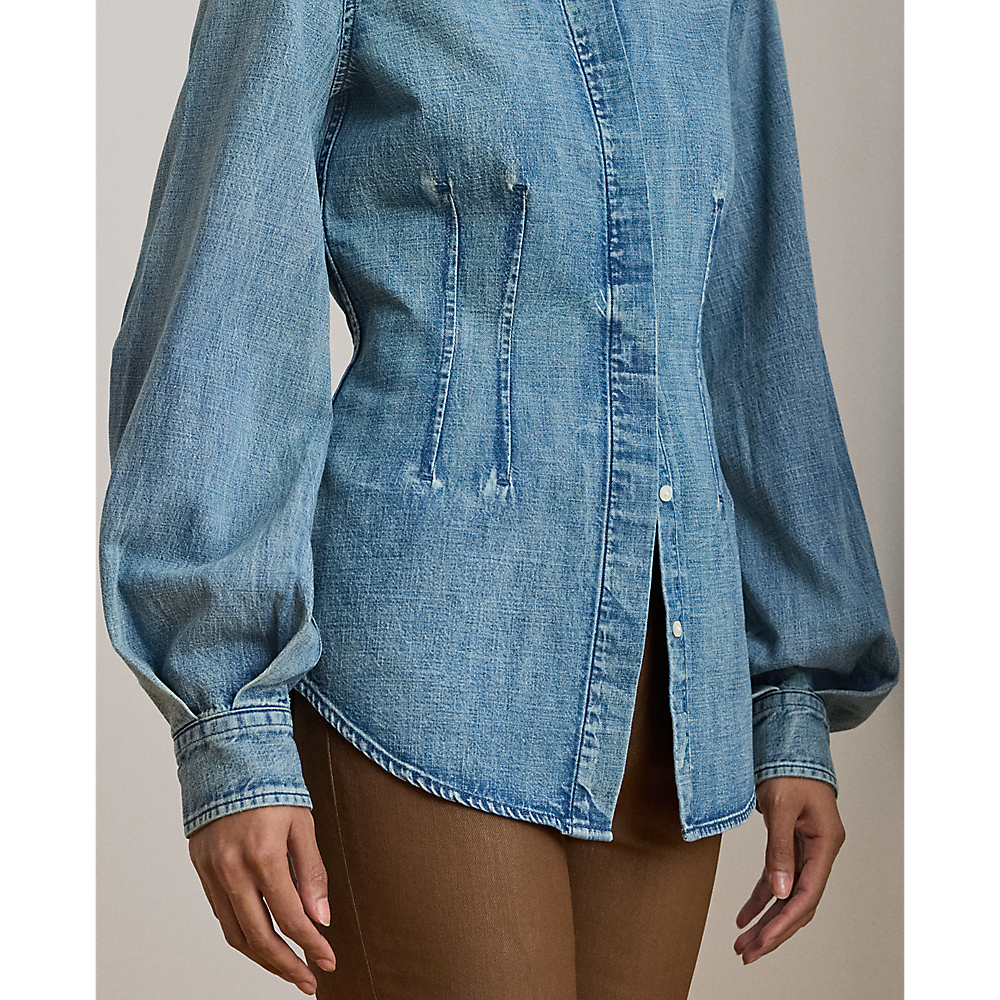 LRL Denim Dekinee Long Sleeve Button front Shirt/Košulja 200979997001