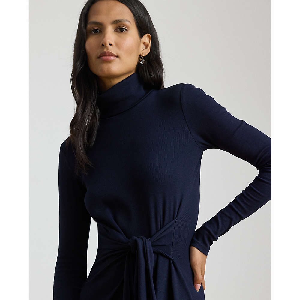 LRL Tie-Front Roll Neck Dress/Haljina 200980028001
