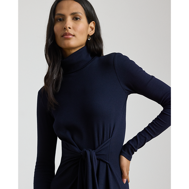 LRL Tie-Front Roll Neck Dress/Haljina 200980028001
