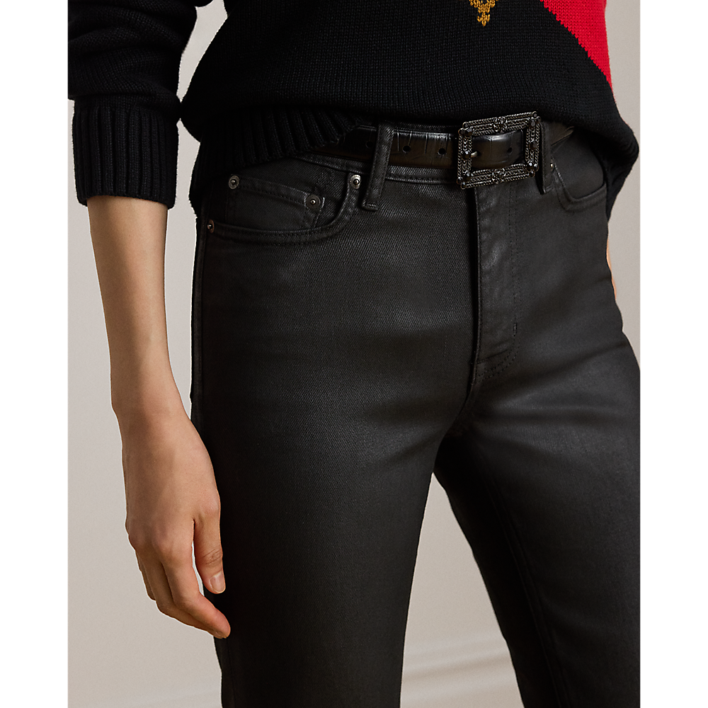 LRL Coated High-Rise Straight Ankle Jean/Traperice 200982610001